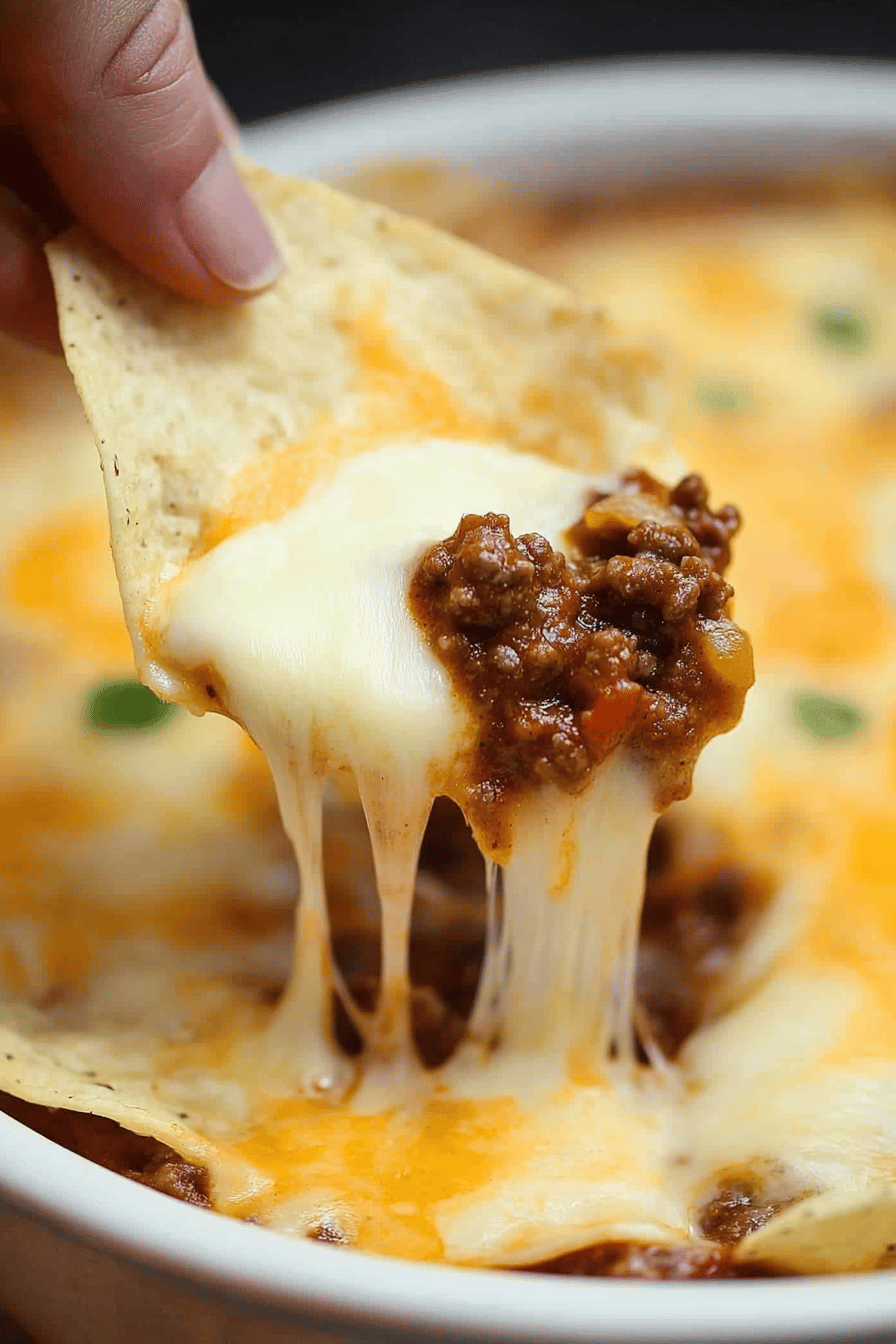 Sloppy Joe Dip final dish beautifully presented and ready to serve