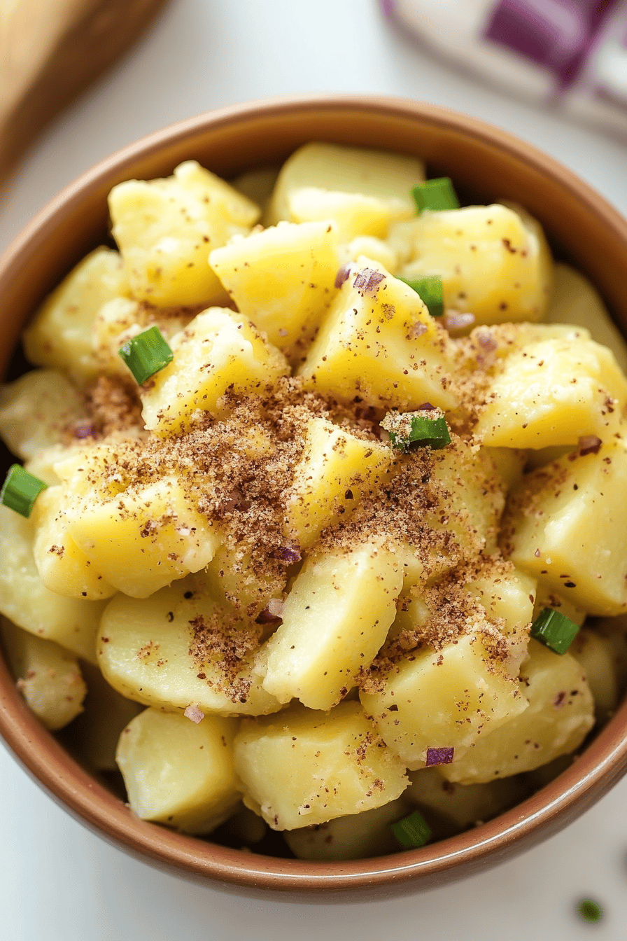 Southern Potato Salad ingredients organized and measured on kitchen counter