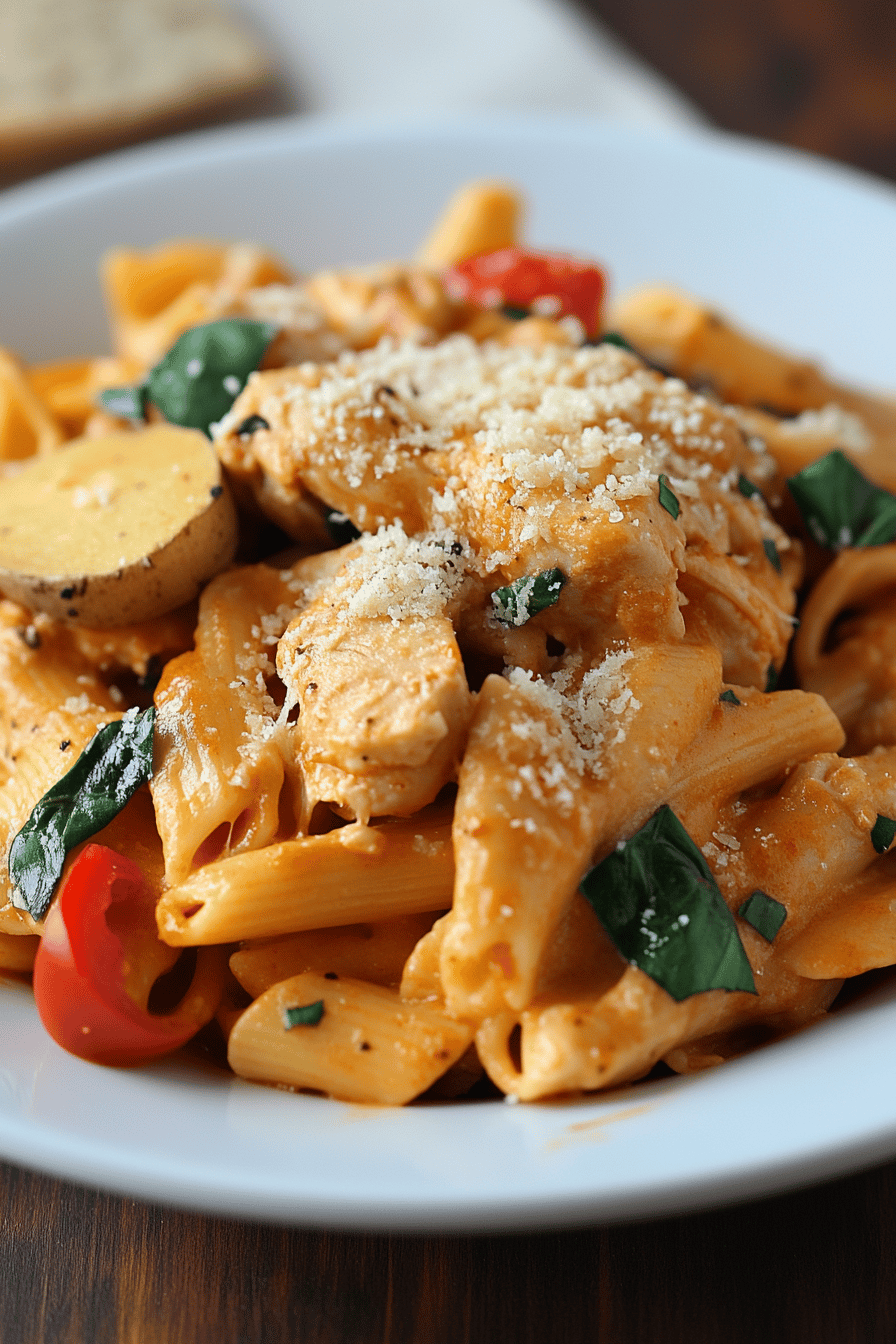 Spicy Chicken Chipotle Pasta final dish beautifully presented and ready to serve