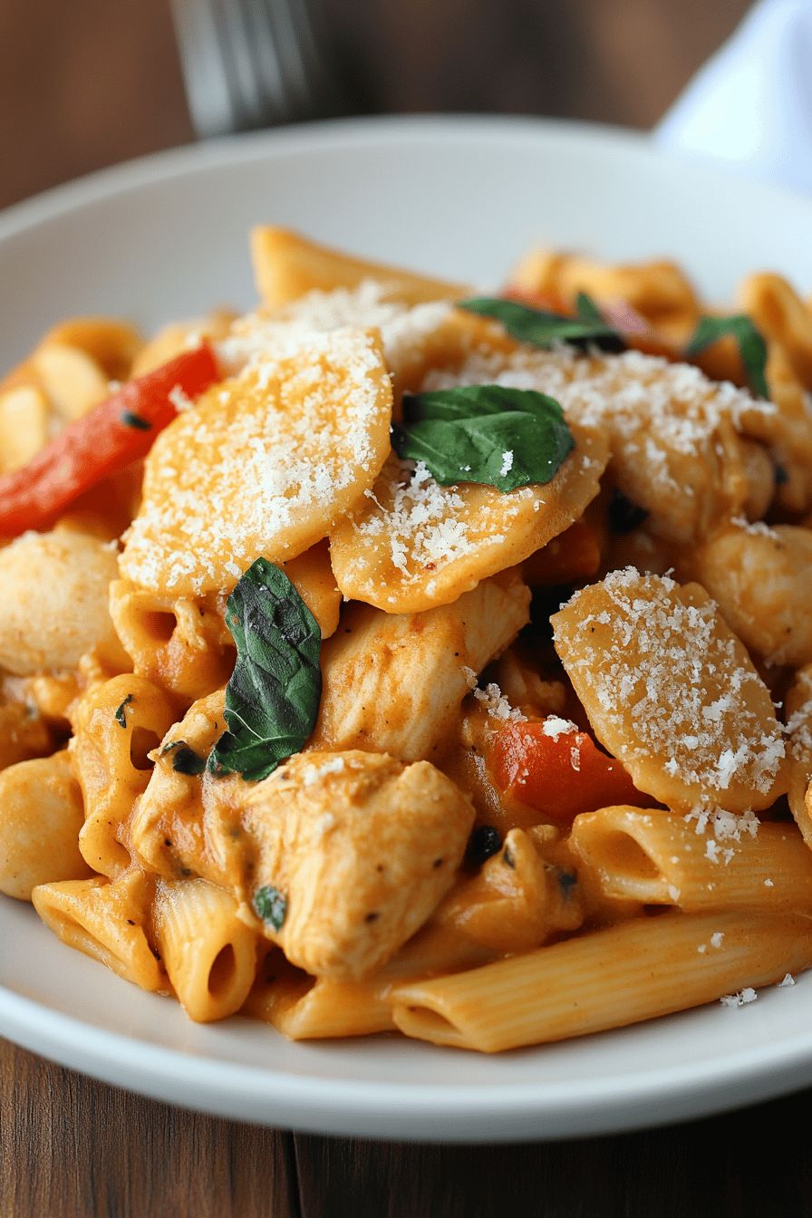 Spicy Chicken Chipotle Pasta slice on plate showing perfect texture and swirl pattern