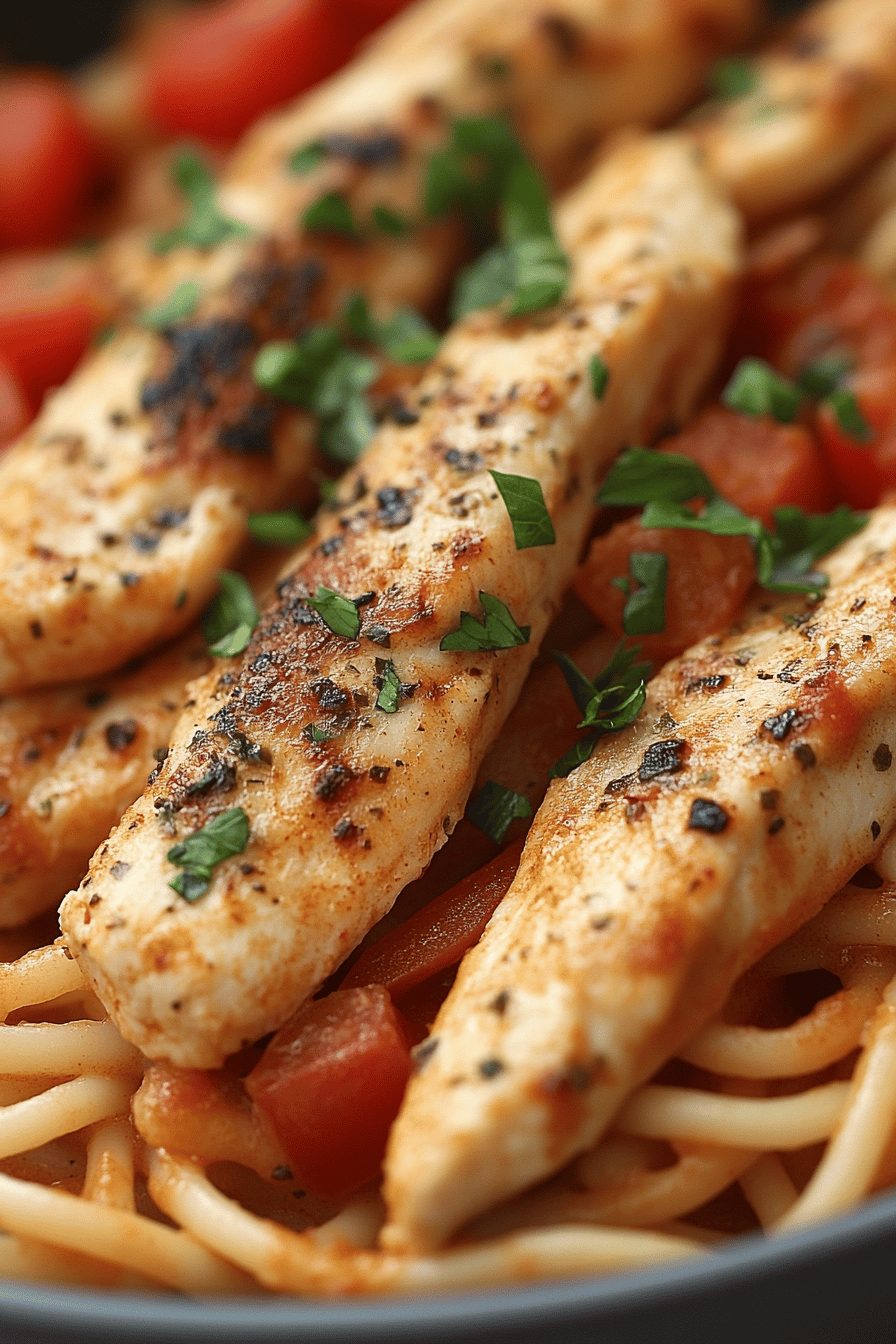Spicy Chicken Pasta slice on plate showing perfect texture and swirl pattern
