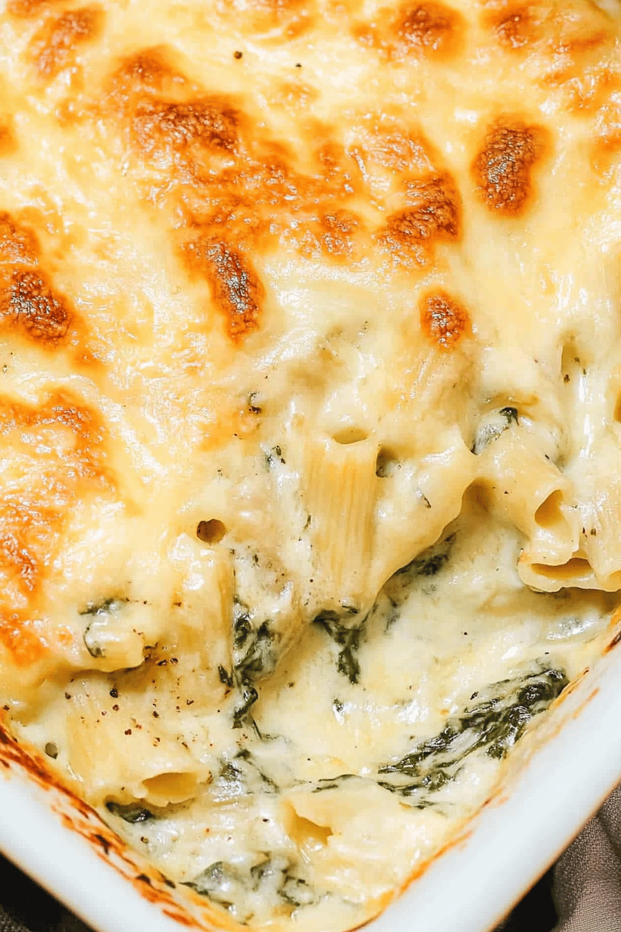 Spinach Artichoke Pasta Bake ingredients