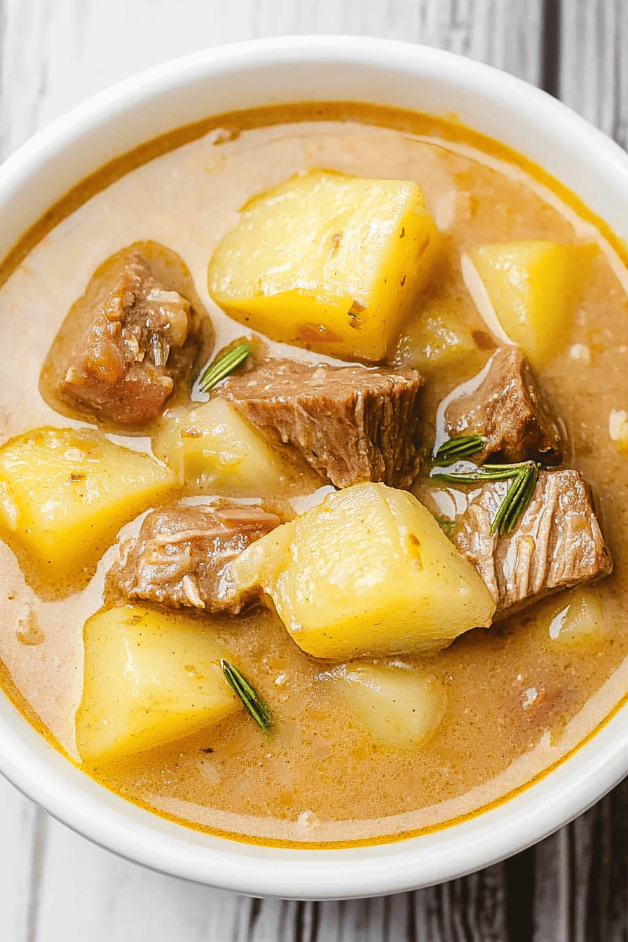 Steak and Potato Soup Final Dish Presentation