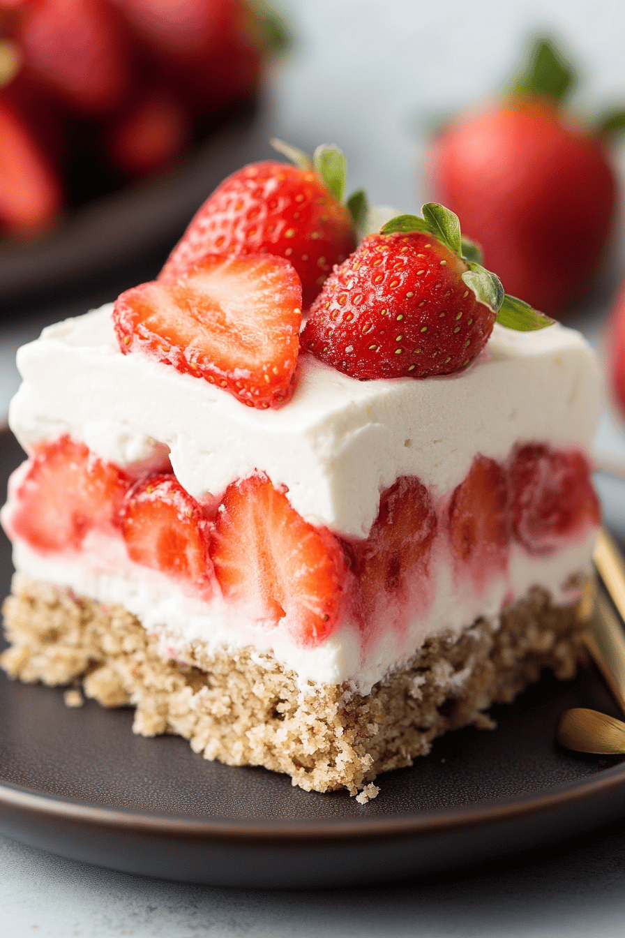 Strawberry Icebox Cake ingredients organized and measured on kitchen counter