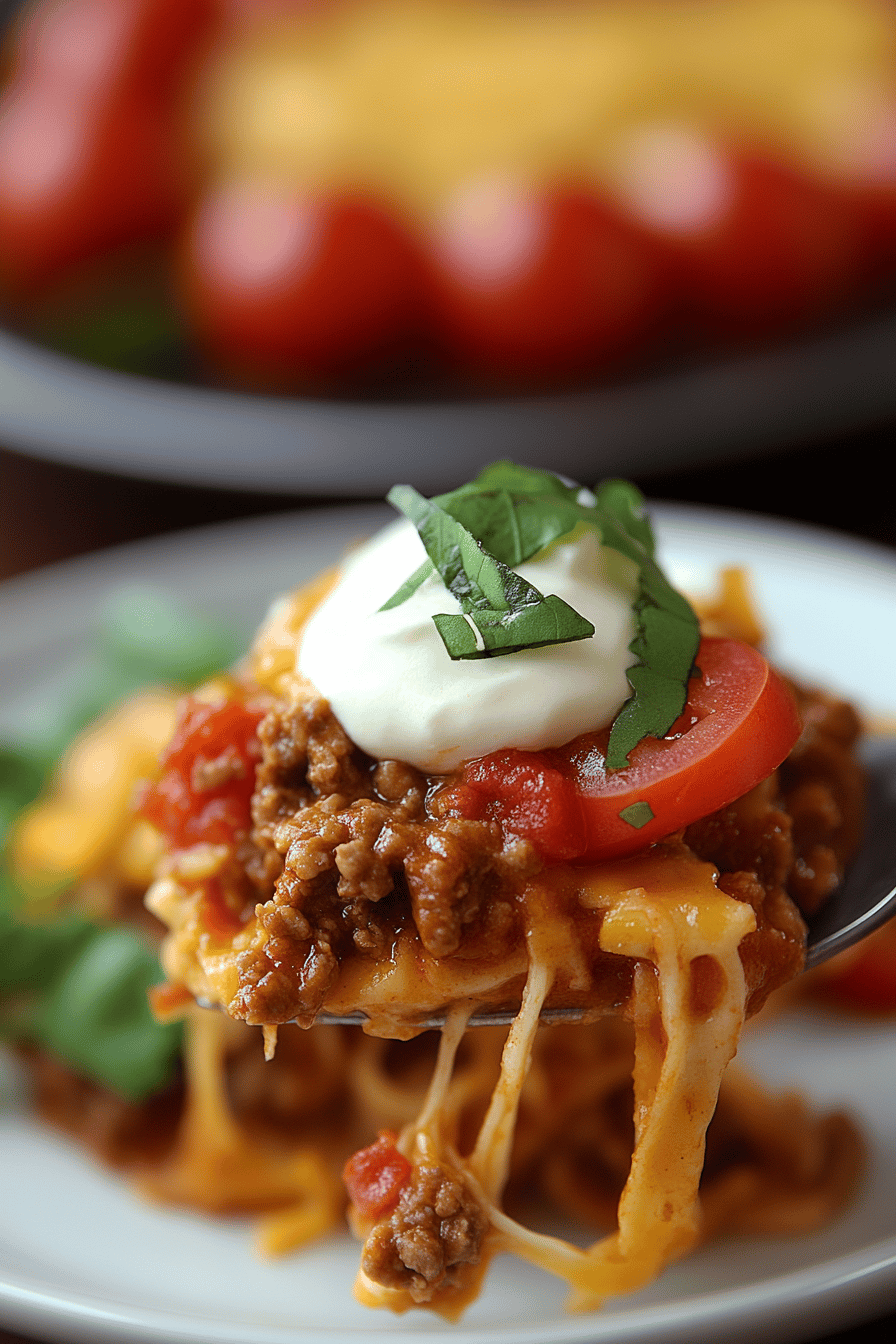 Taco Pie Recipe slice on plate showing perfect texture and swirl pattern
