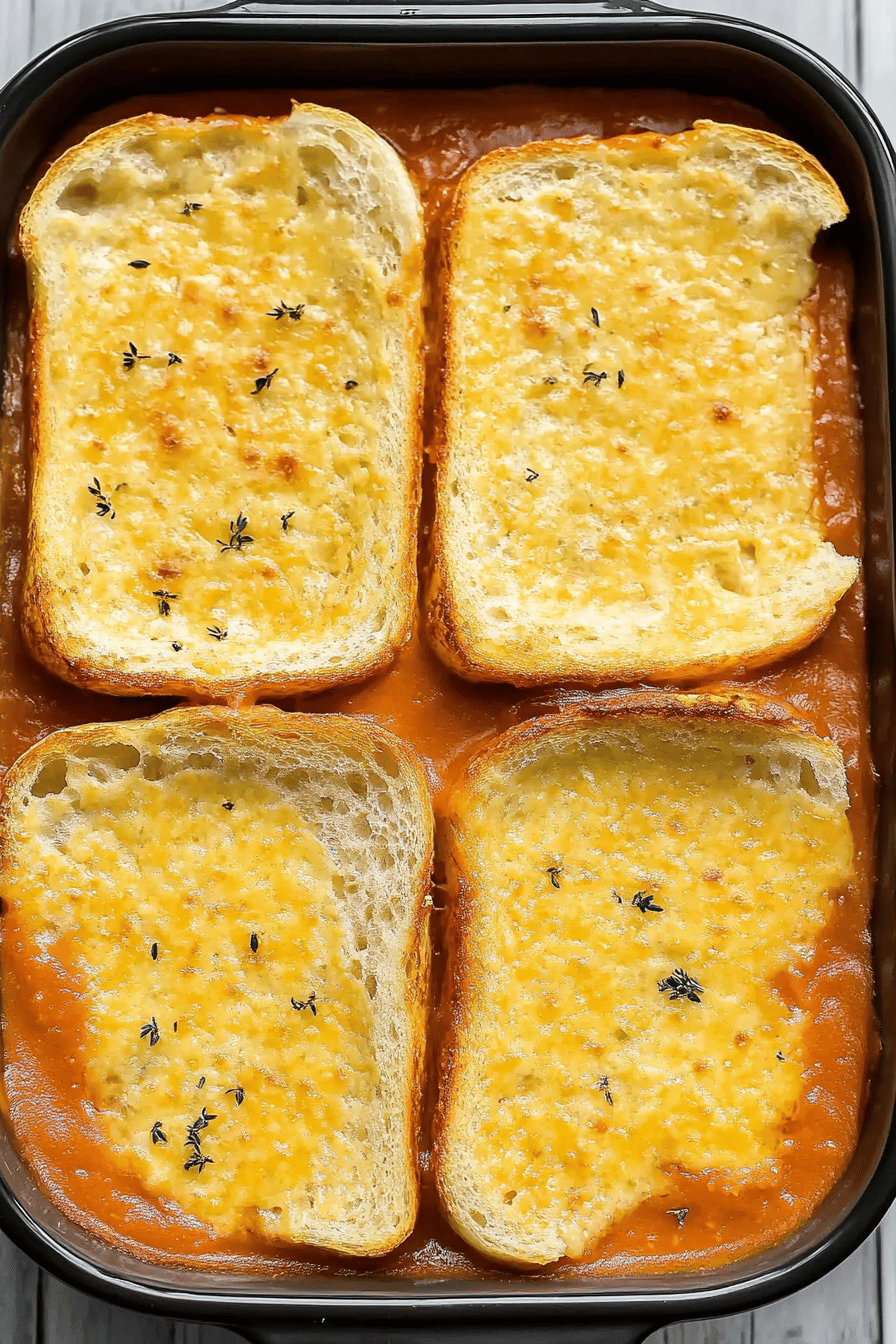 Tomato Soup Casserole final dish beautifully presented and ready to serve
