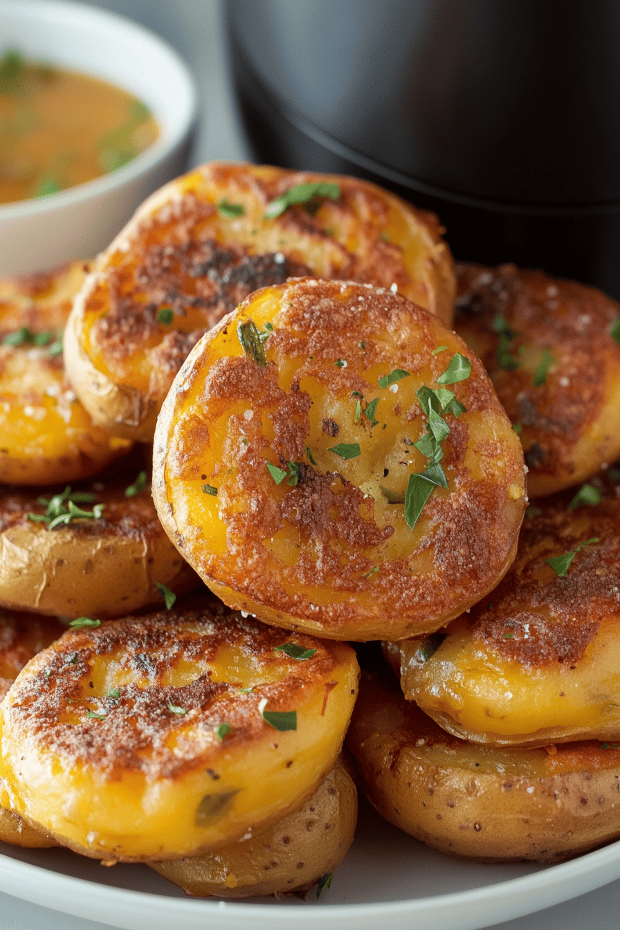 air fryer smashed potatoes final dish beautifully presented and ready to serve