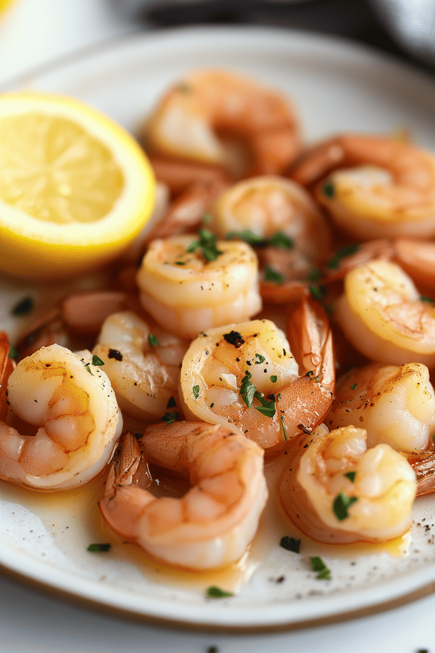 bake shrimp ingredients organized and measured on kitchen counter