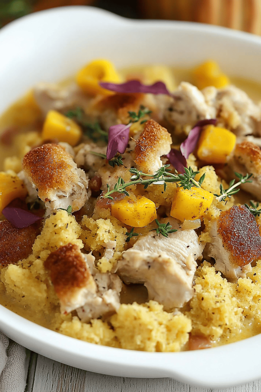 chicken casserole with stuffing ingredients organized and measured on kitchen counter