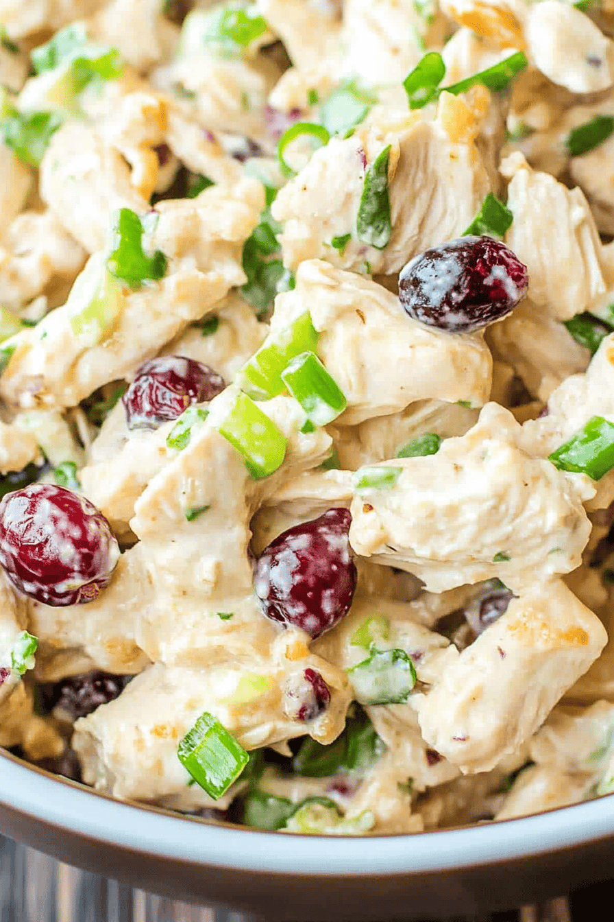 chicken salad with cranberries Final Dish Presentation