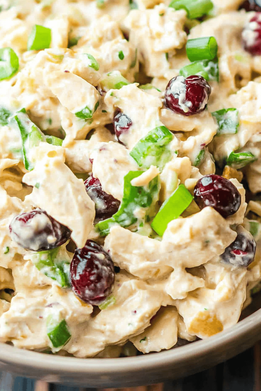 chicken salad with cranberries Final Dish Presentation