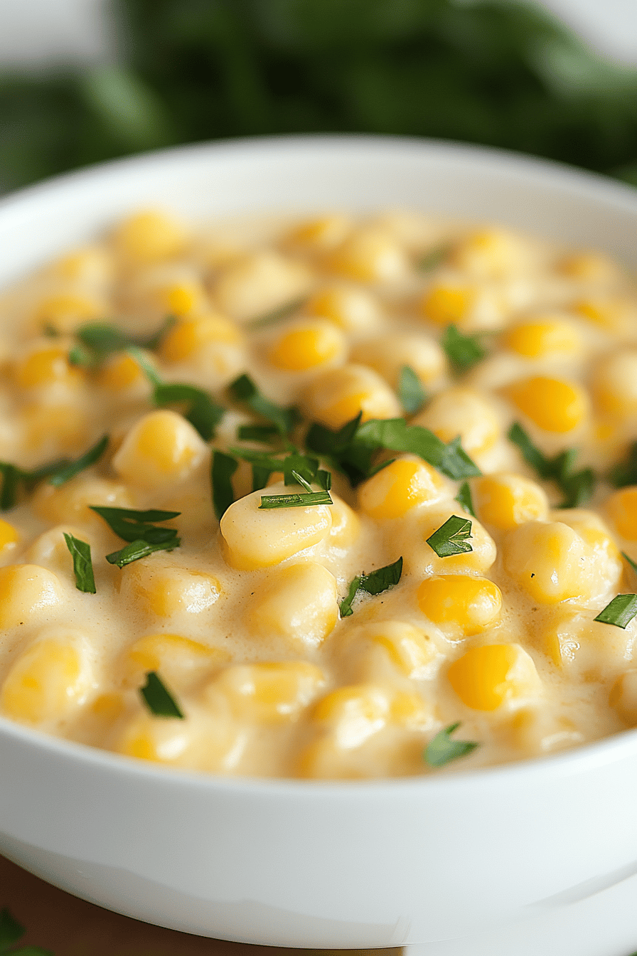creamed corn recipe ingredients organized and measured on kitchen counter