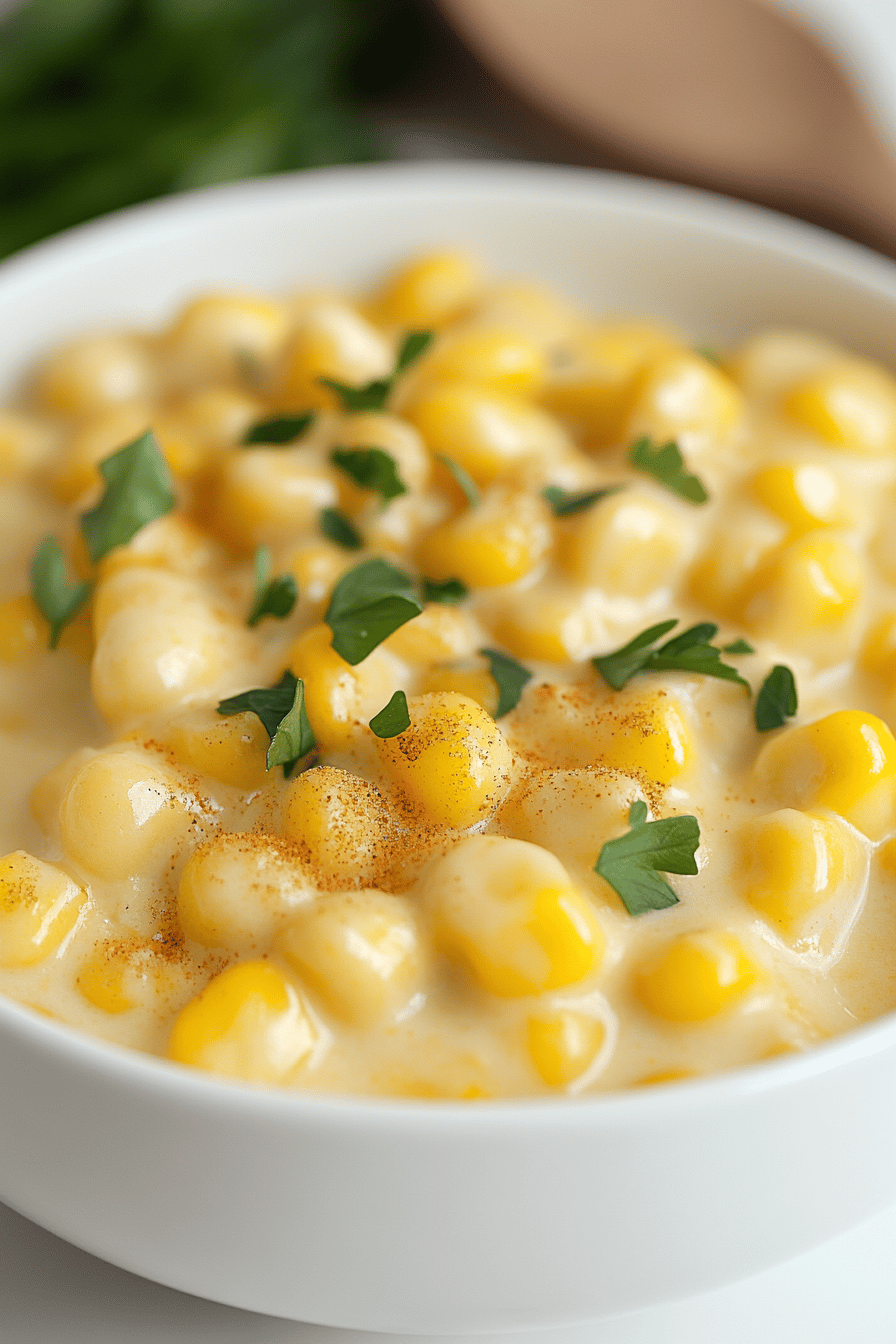 creamed corn recipe final dish beautifully presented and ready to serve