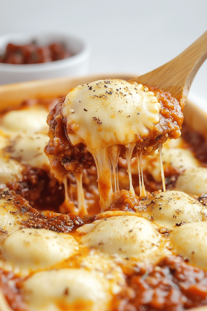 lazy lasagna with ravioli