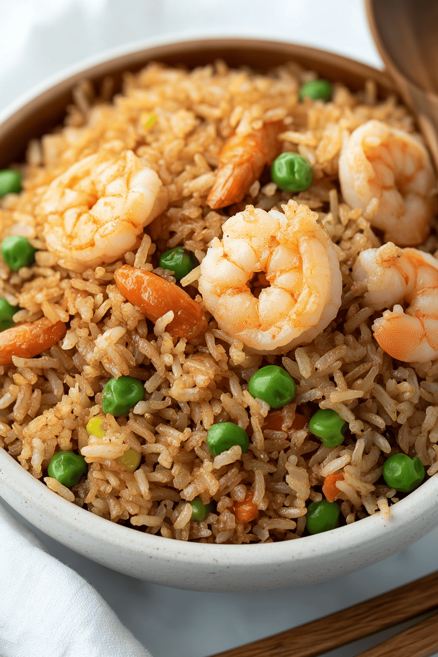 shrimp fried rice final dish beautifully presented and ready to serve