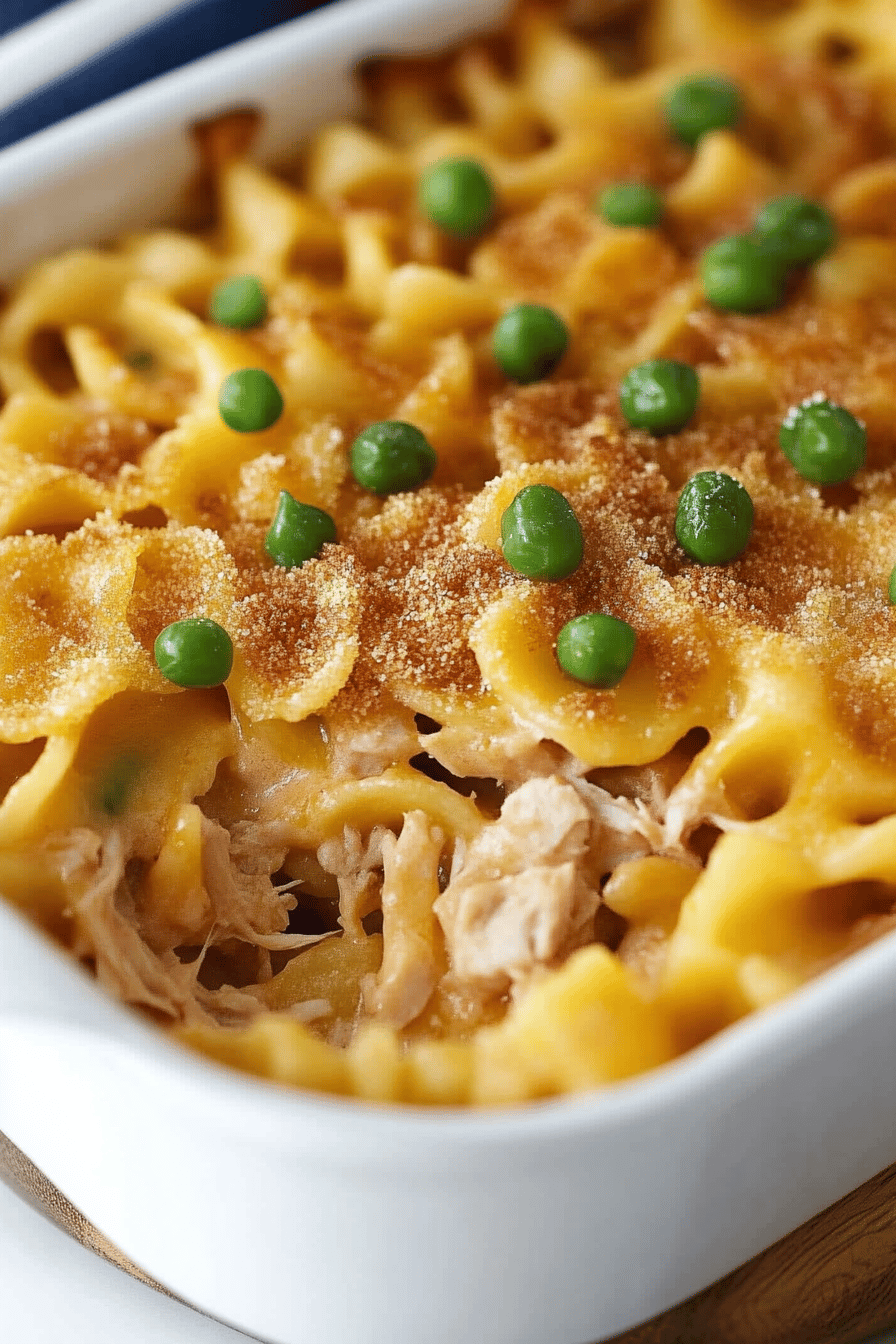 tuna casserole recipe ingredients organized and measured on kitchen counter