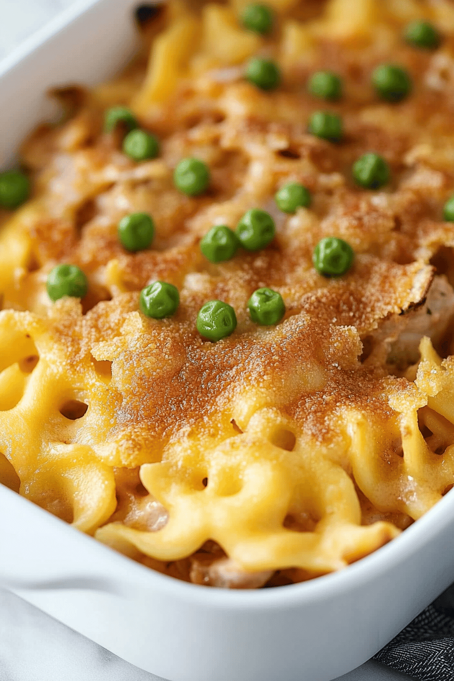 tuna casserole recipe slice on plate showing perfect texture and swirl pattern