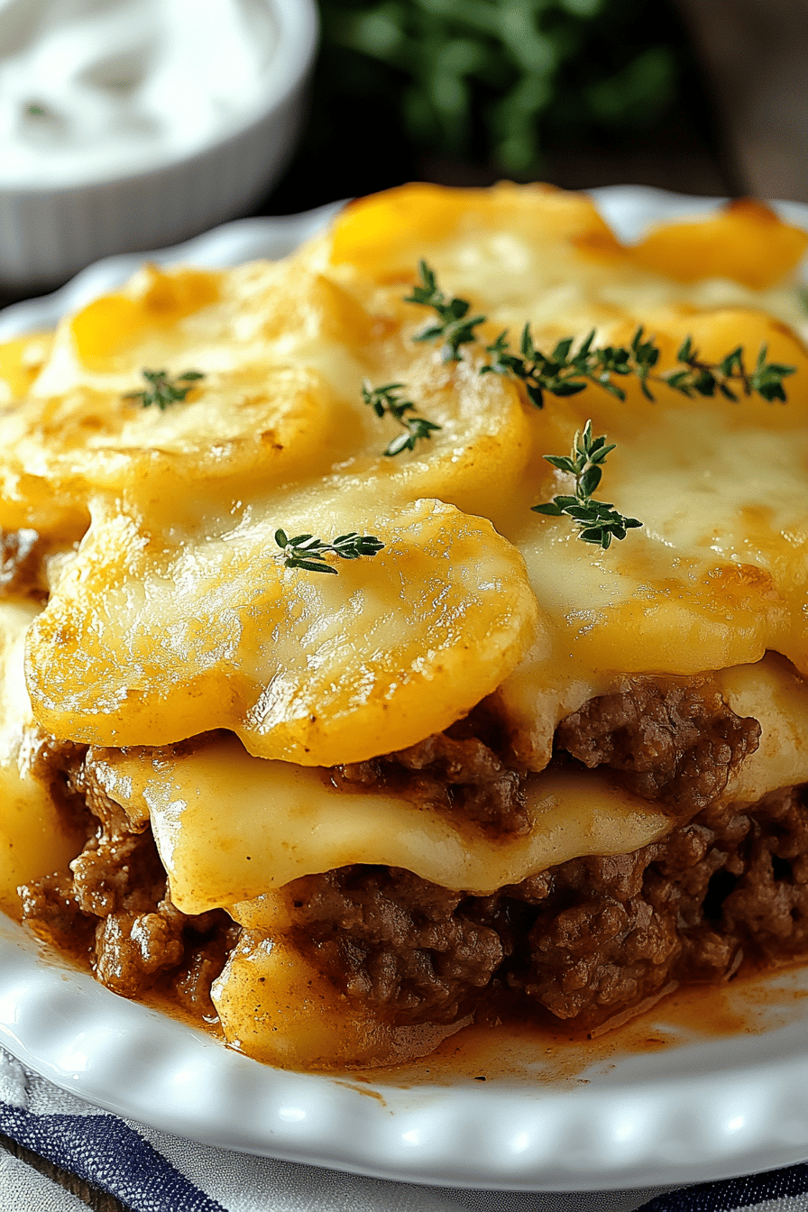 7-Layer Hamburger Casserole ingredients organized and measured on kitchen counter