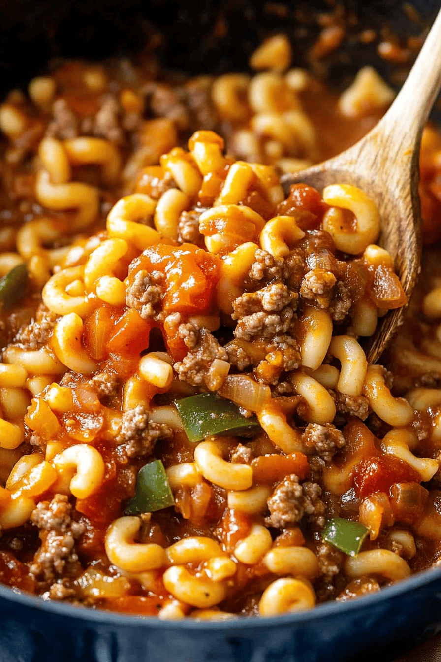 American Chop Suey slice on plate showing perfect texture and swirl pattern