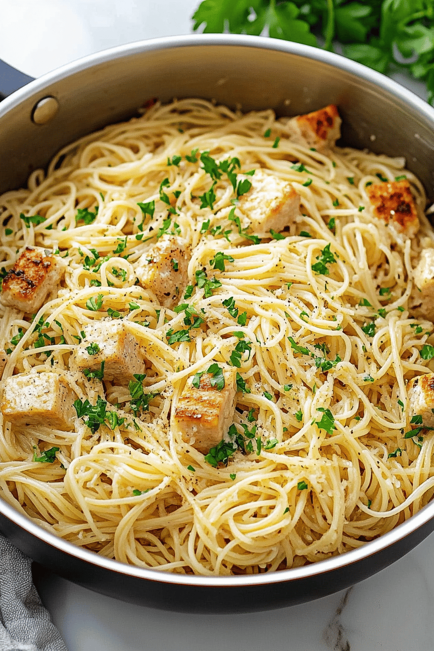 Angel Hair Pasta Recipe final dish beautifully presented and ready to serve