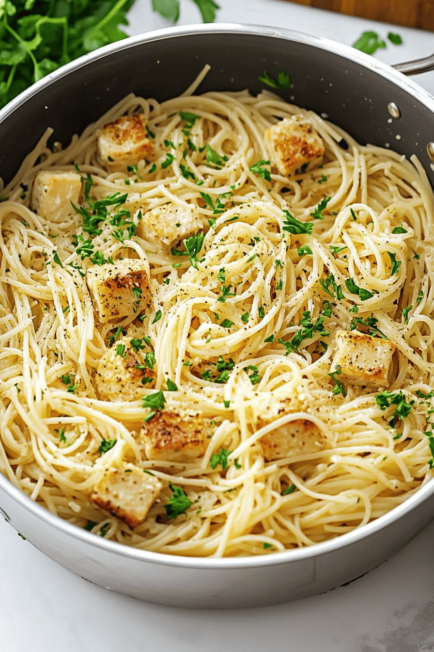Angel Hair Pasta Recipe slice on plate showing perfect texture and swirl pattern
