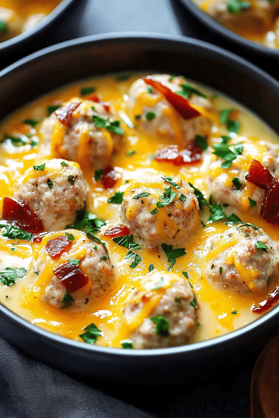 Baked Meatballs Recipe ingredients organized and measured on kitchen counter