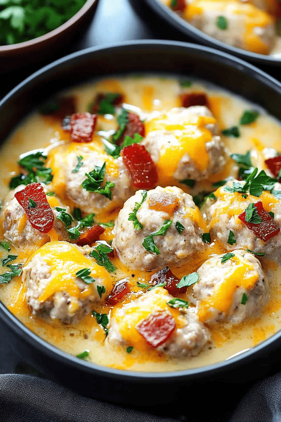 Baked Meatballs Recipe slice on plate showing perfect texture and swirl pattern