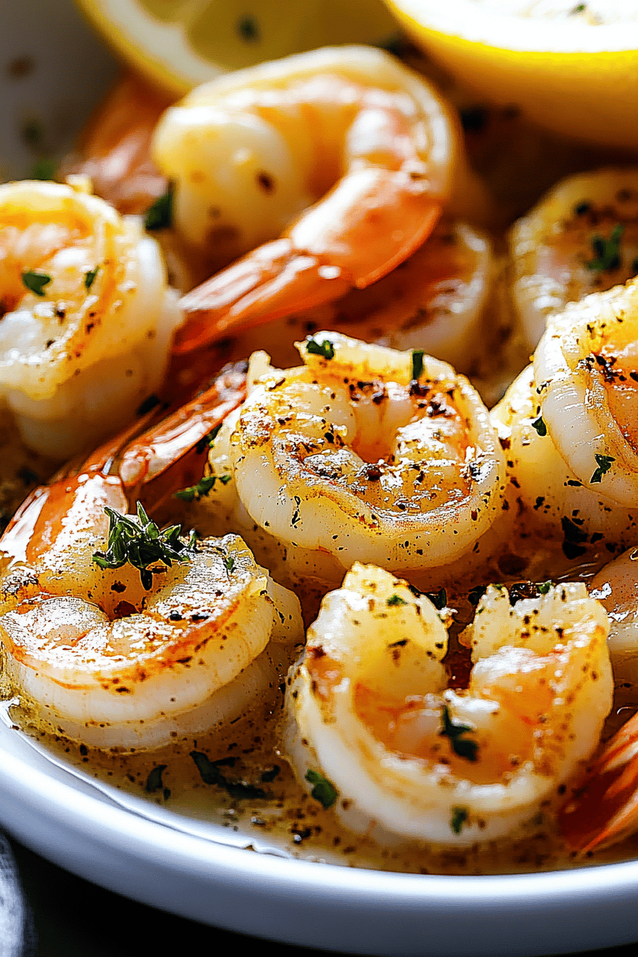 Baked Shrimp Lemon Butter slice on plate showing perfect texture and swirl pattern