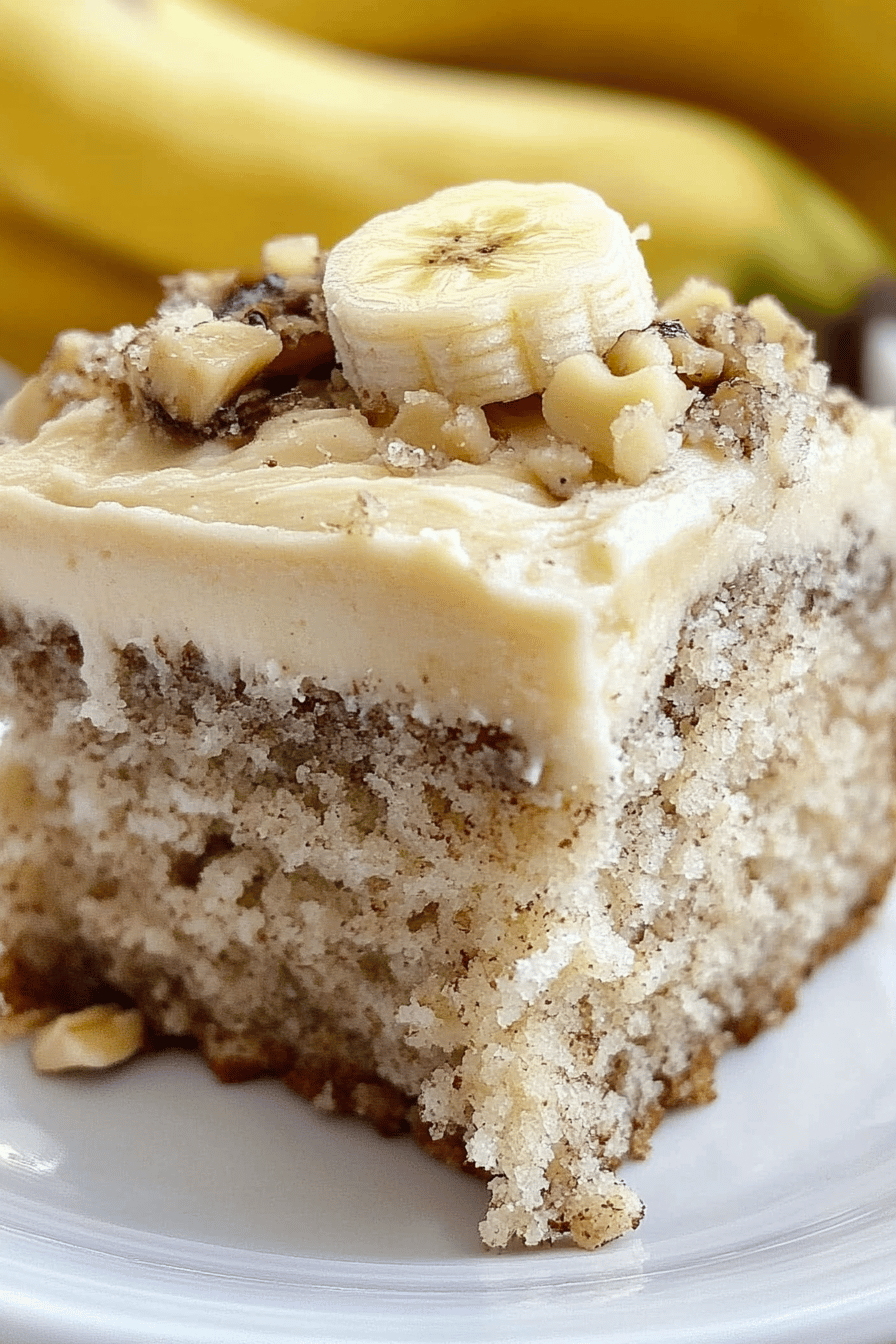 Banana Bread Cake final dish beautifully presented and ready to serve