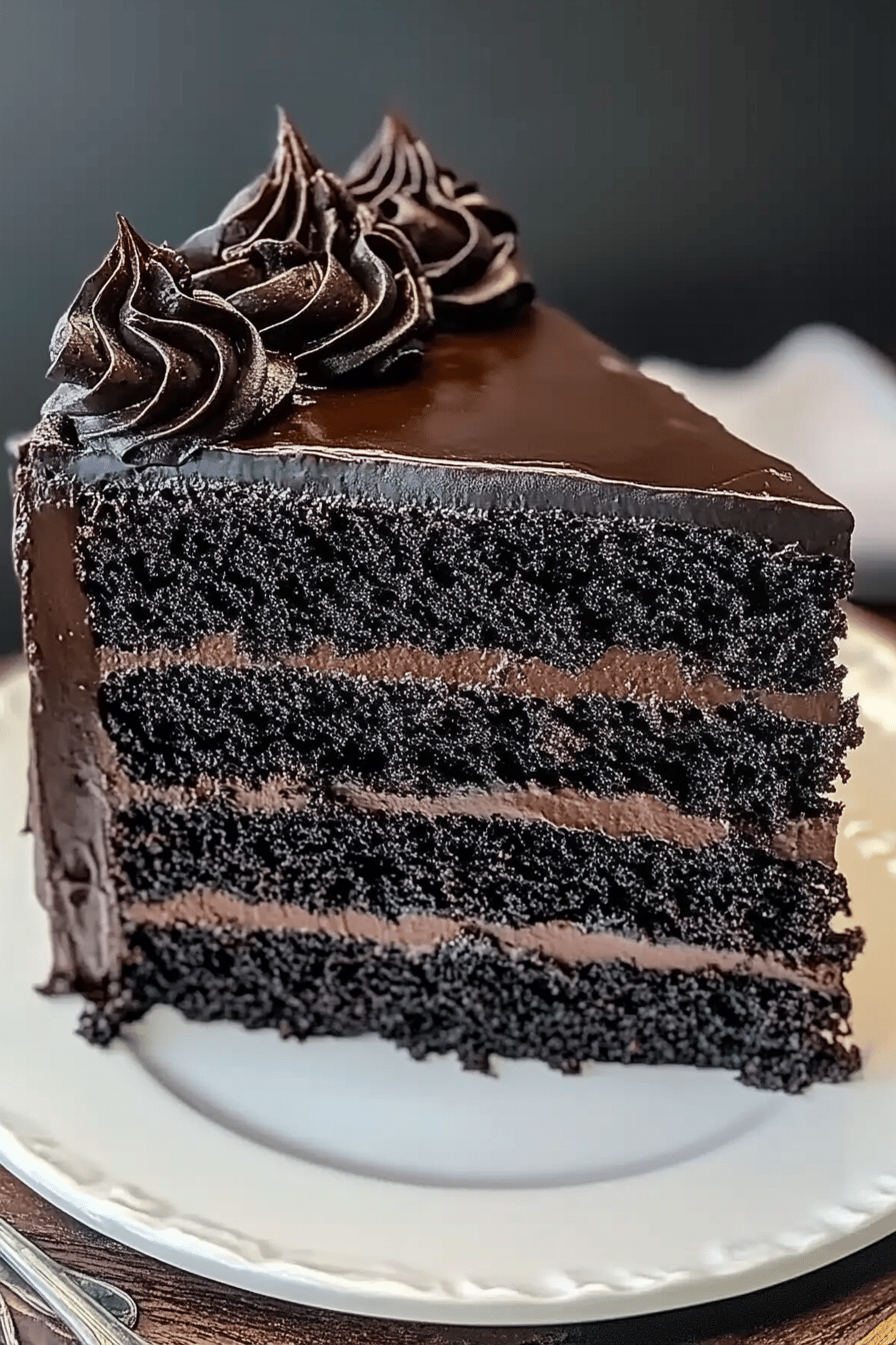 Black Velvet Cake final dish beautifully presented and ready to serve