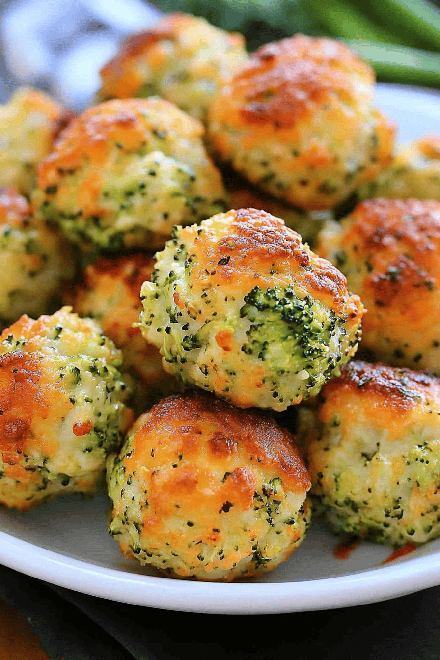 Broccoli Cheese Balls ingredients organized and measured on kitchen counter