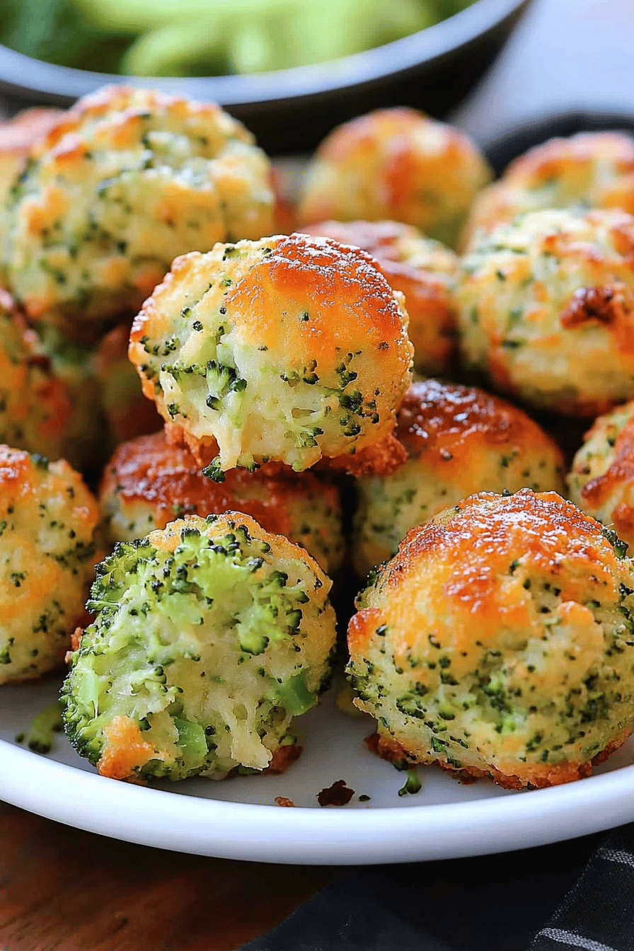 Broccoli Cheese Balls final dish beautifully presented and ready to serve