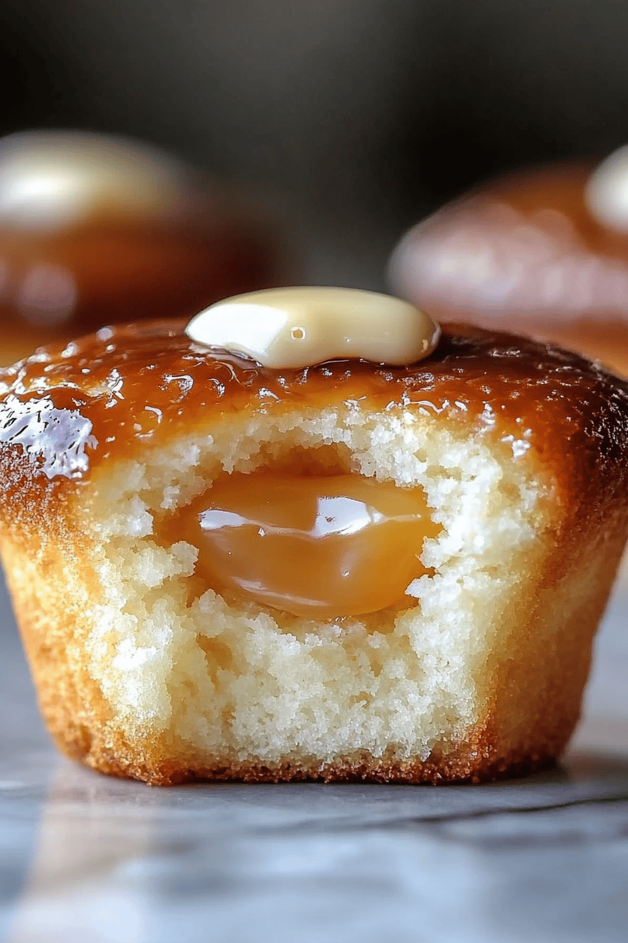 Caramel Cupcakes Recipe ingredients organized and measured on kitchen counter
