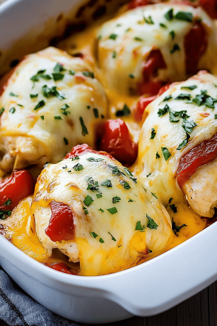 Cheesy Baked Chicken slice on plate showing perfect texture and swirl pattern