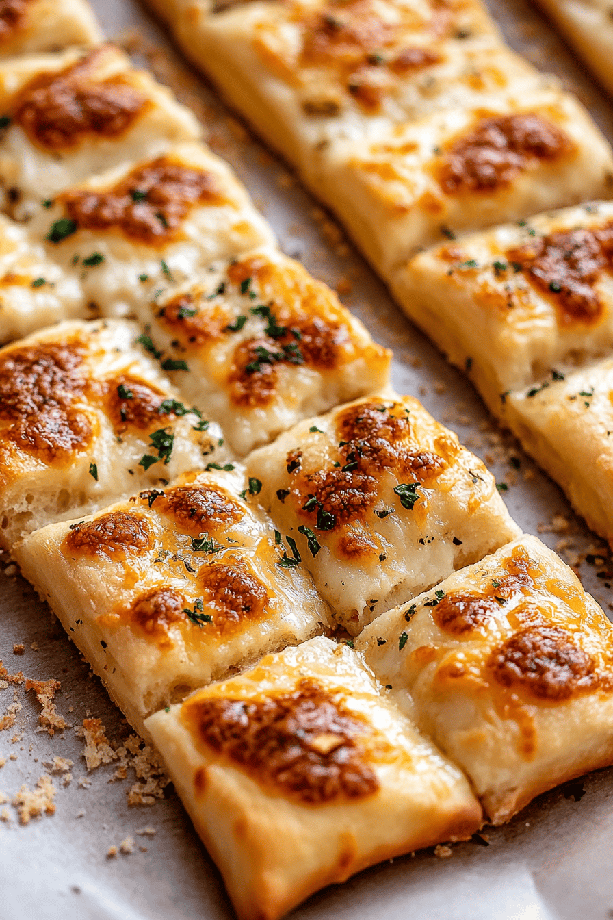 Cheesy Garlic Breadsticks ingredients organized and measured on kitchen counter