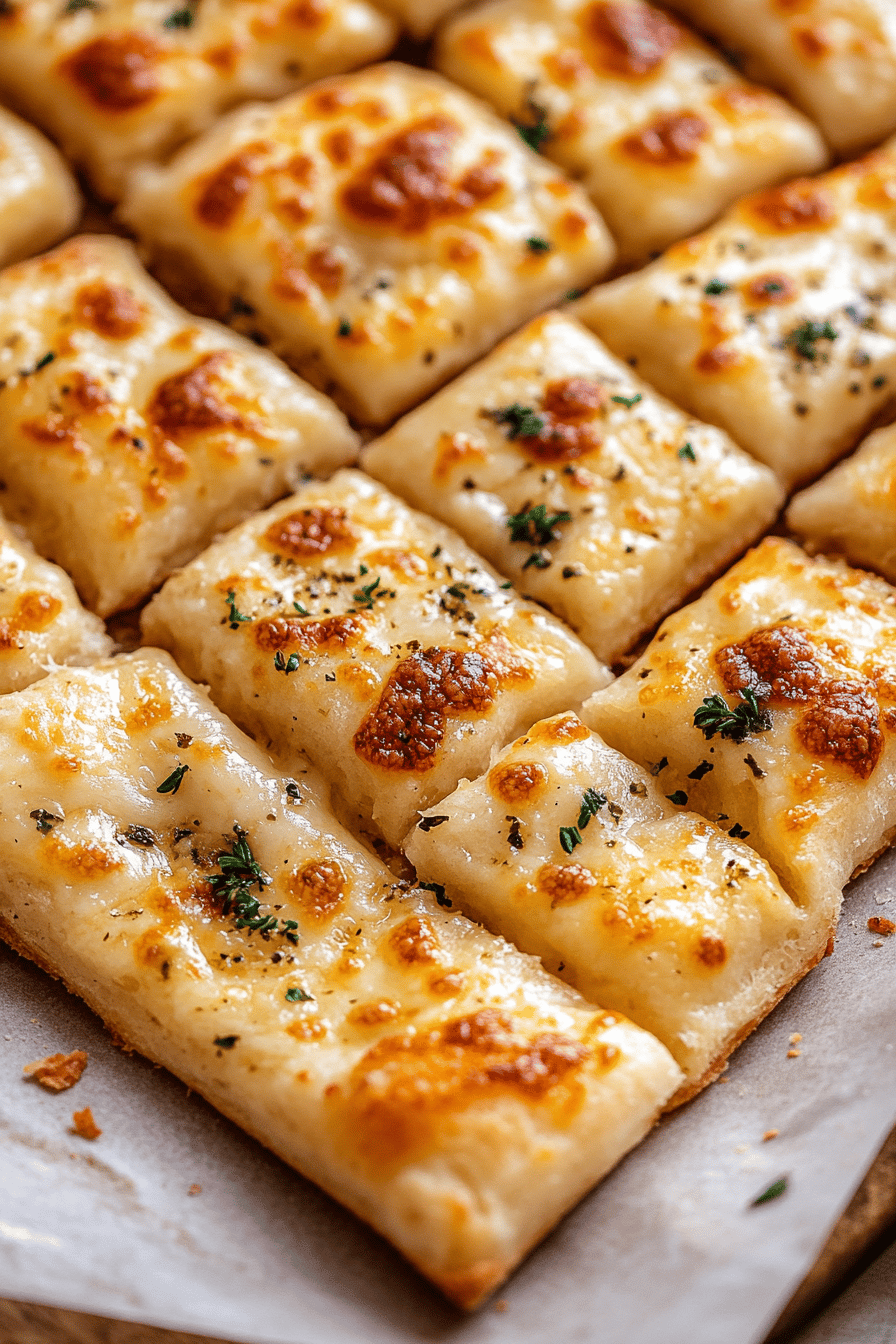 Cheesy Garlic Breadsticks slice on plate showing perfect texture and swirl pattern