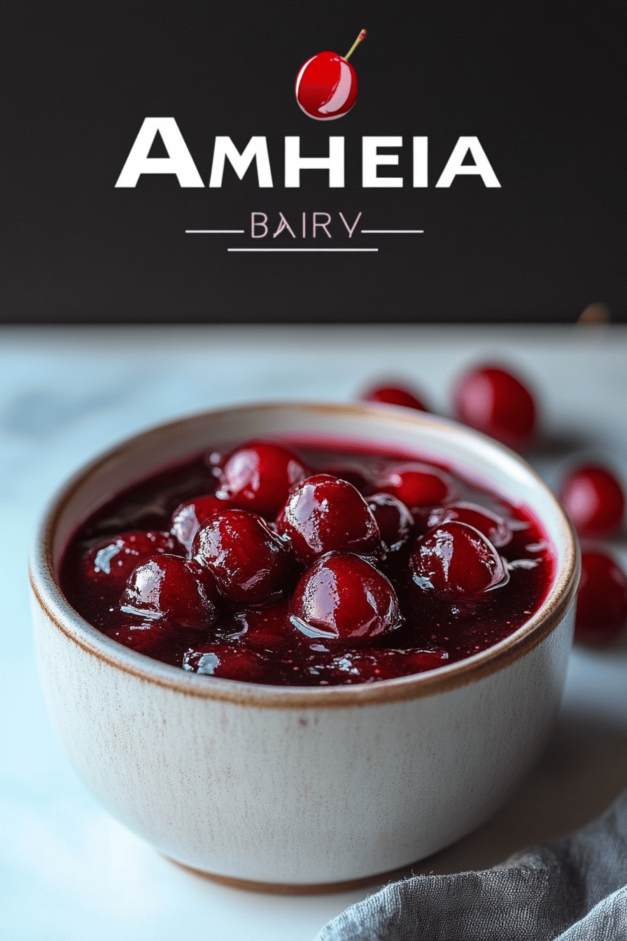 Cherry Amaretto Jam Recipe ingredients organized and measured on kitchen counter