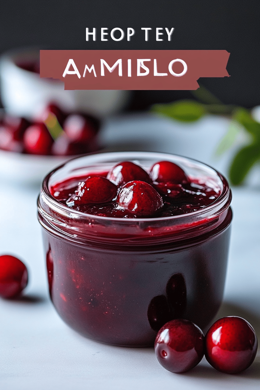 Cherry Amaretto Jam Recipe slice on plate showing perfect texture and swirl pattern