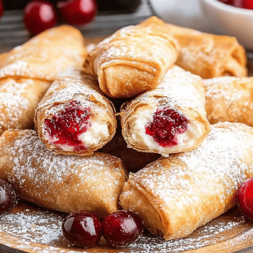 Cherry Cheesecake Egg Rolls