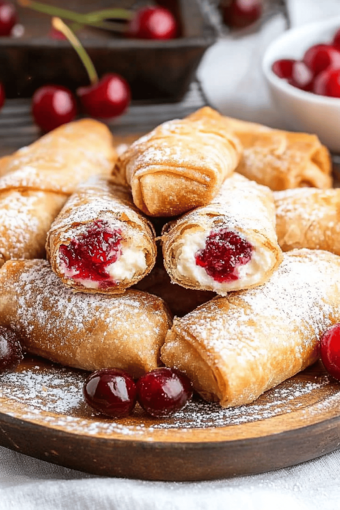Cherry Cheesecake Egg Rolls
