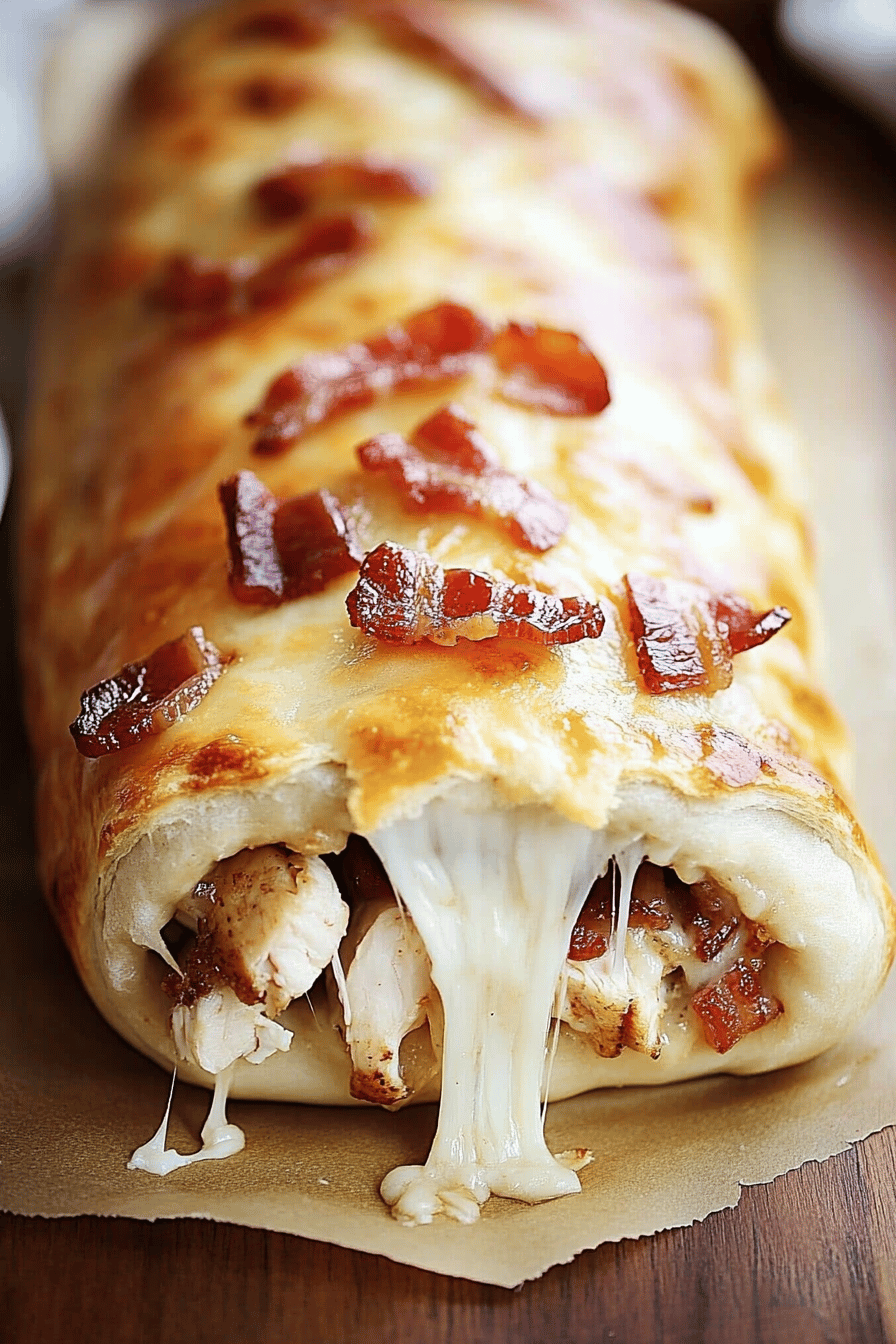 Chicken Bacon Ranch Stromboli ingredients organized and measured on kitchen counter