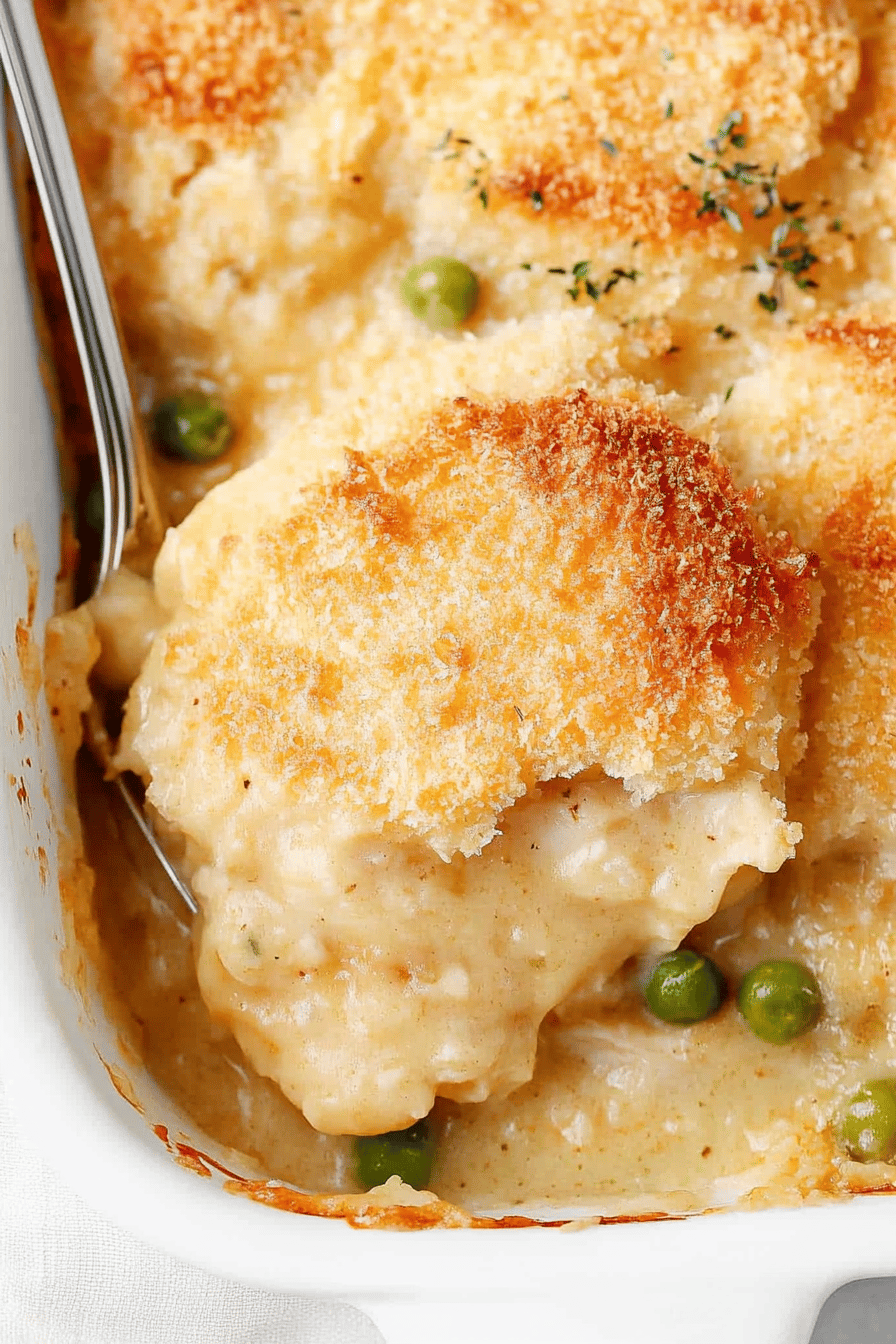 Chicken Cobbler Recipe final dish beautifully presented and ready to serve