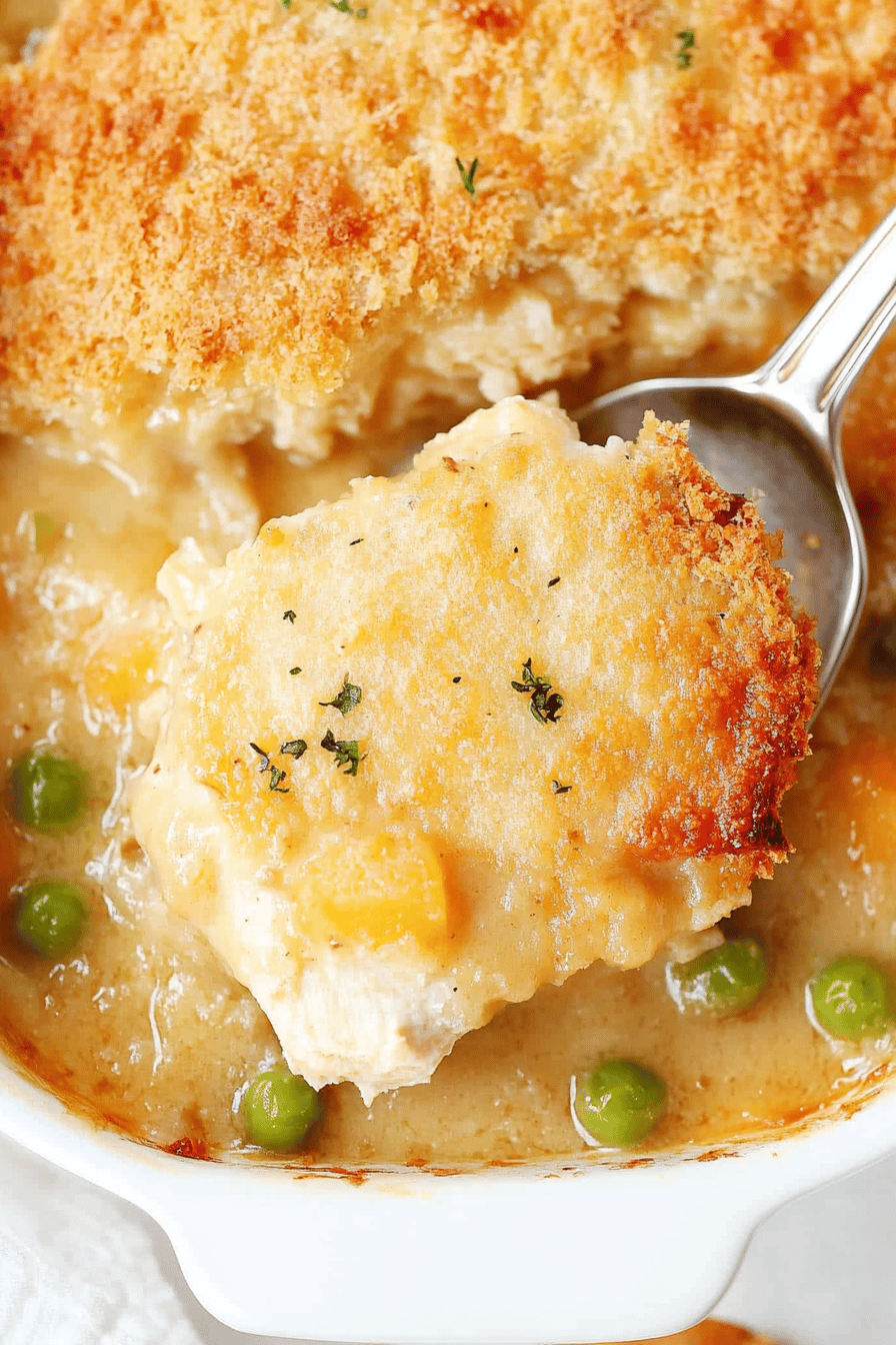 Chicken Cobbler Recipe slice on plate showing perfect texture and swirl pattern