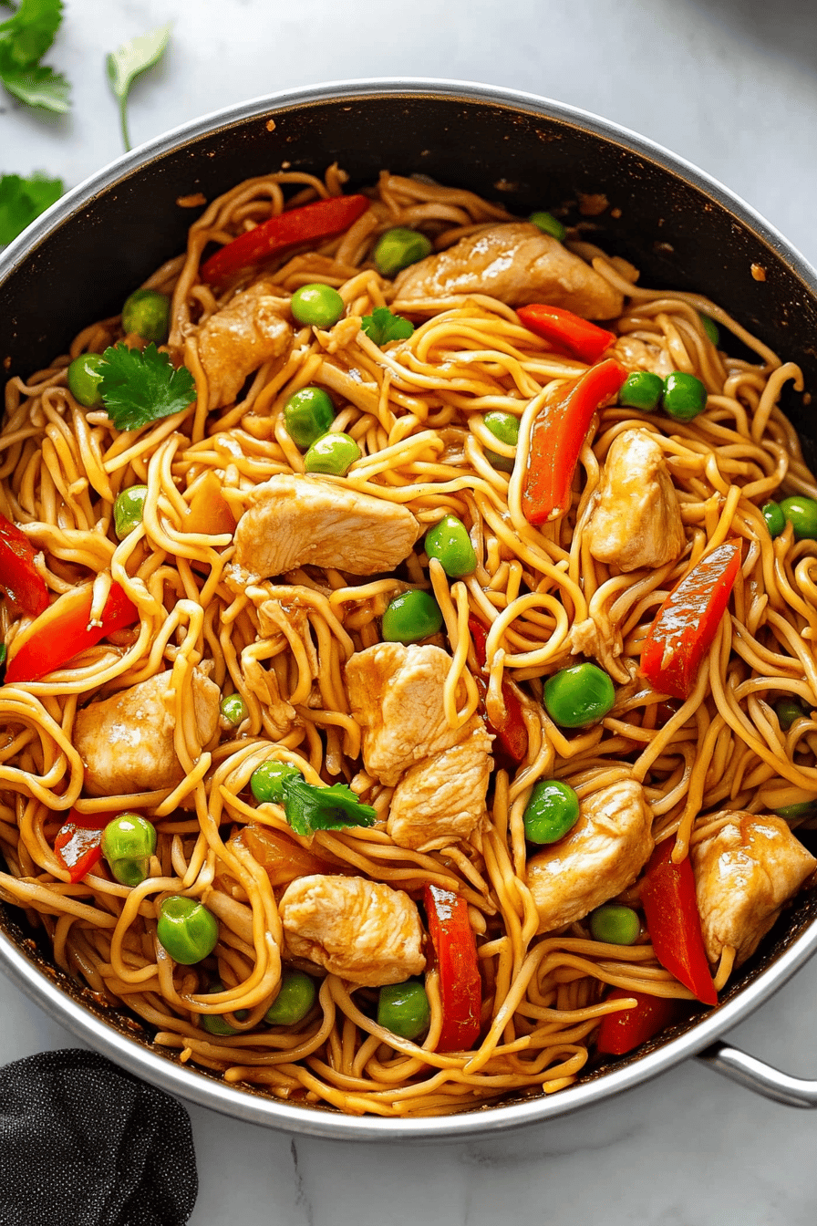 Chicken Lo Mein Recipe final dish beautifully presented and ready to serve