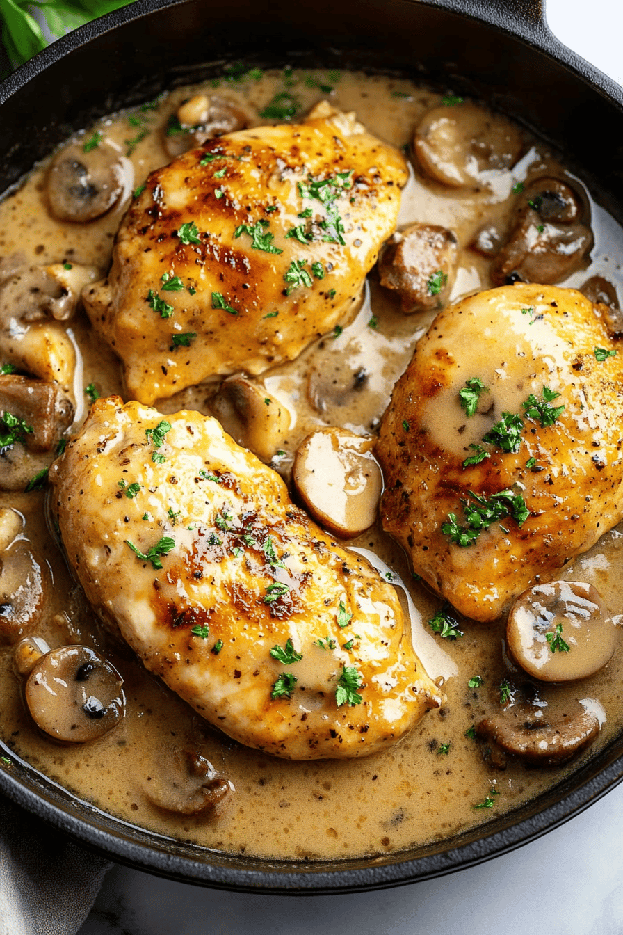 Chicken Marsala Recipe slice on plate showing perfect texture and swirl pattern