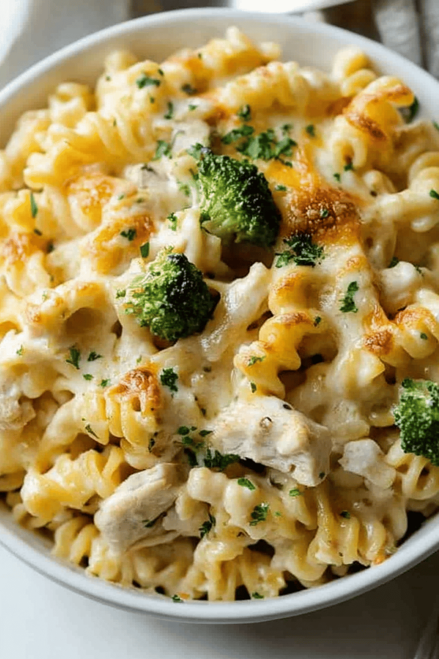 Chicken Noodle Casserole slice on plate showing perfect texture and swirl pattern