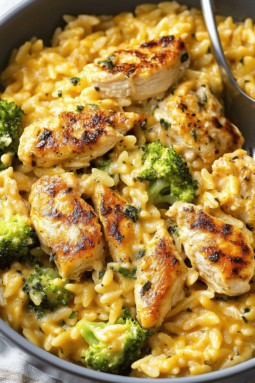 Chicken Orzo Dinner final dish beautifully presented and ready to serve