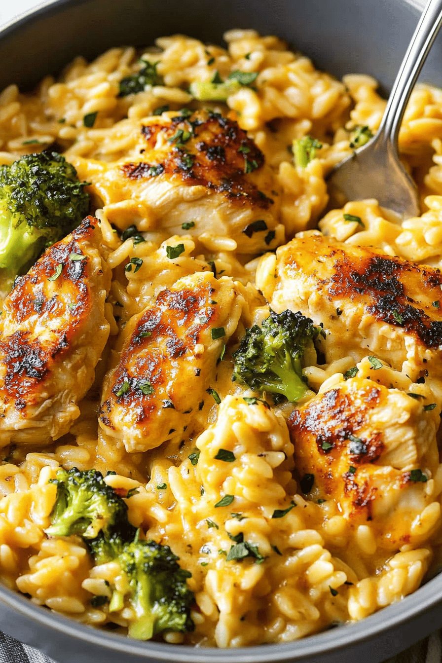 Chicken Orzo Dinner slice on plate showing perfect texture and swirl pattern