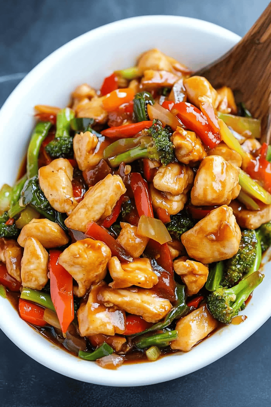 Chicken Stir-Fry final dish beautifully presented and ready to serve