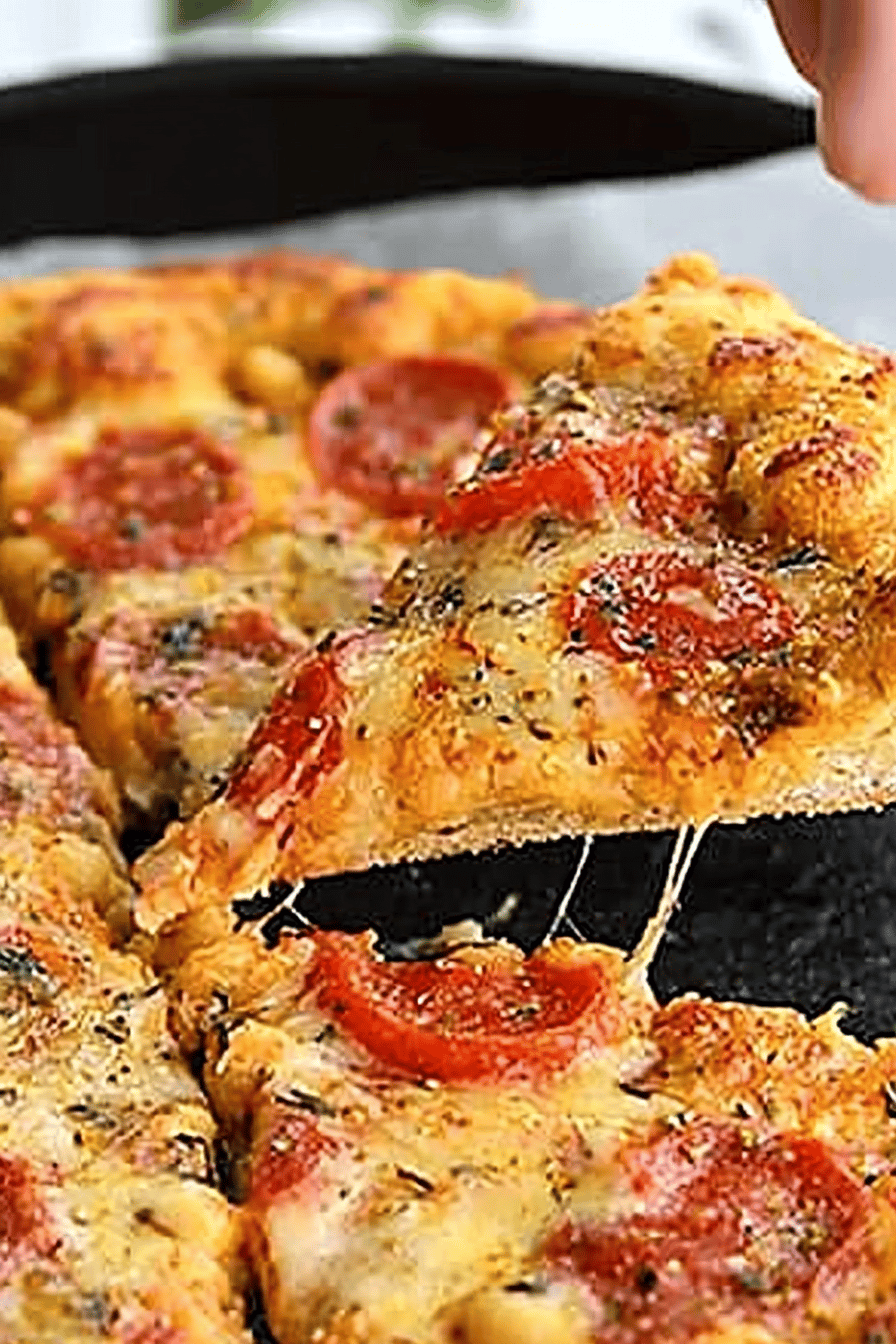 Chickpea Crust Pizza final dish beautifully presented and ready to serve